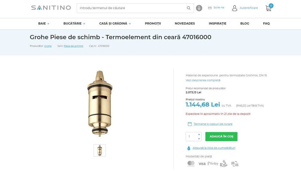 Termoelement GROHE din ceară 47016000