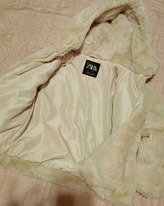 Jachetă fete blăniță Zara 6-7 ani Ivory