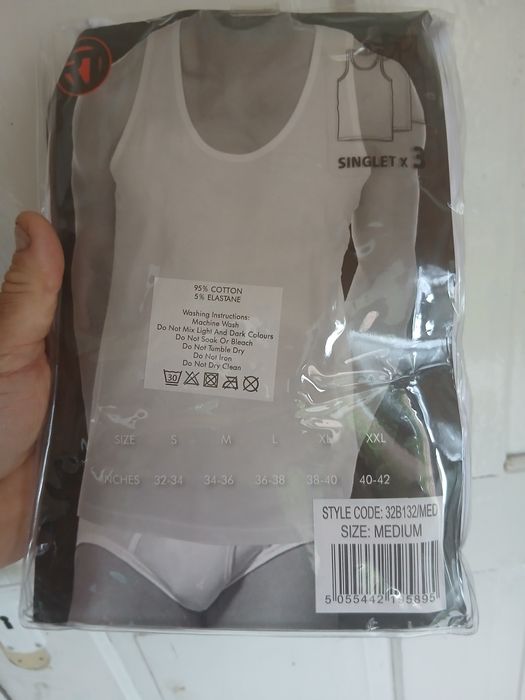 Maiou alb mediu pachet de 3