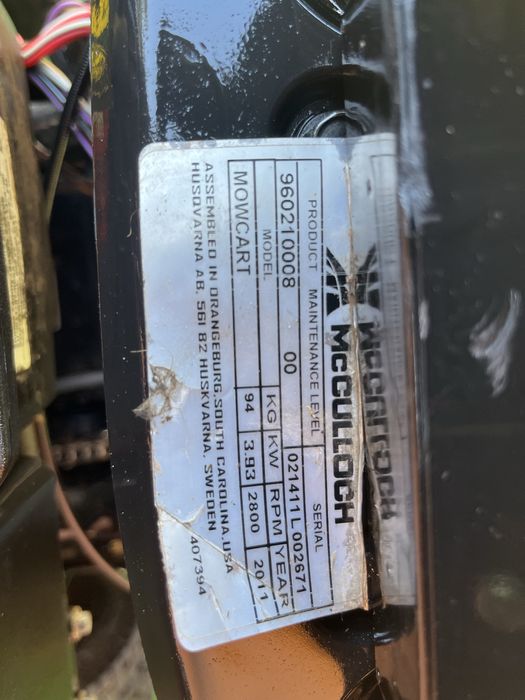 Тракторна Косачка HUSQVARNA 3.93kw. 1м.Нож Внос Германия