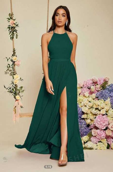 Rochie de bal de damă L, cu crapatura, cu spate deschis