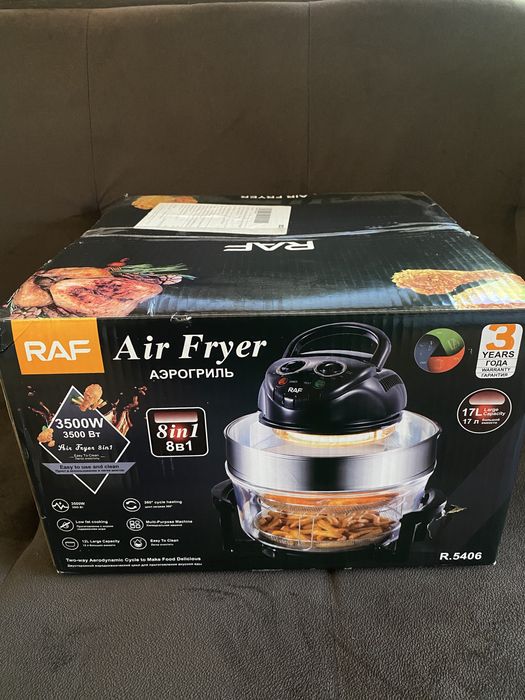 Мощен Аерогрил RAF 3500W, 12L | Air Fryer 8в1 | Готвене без мазнина