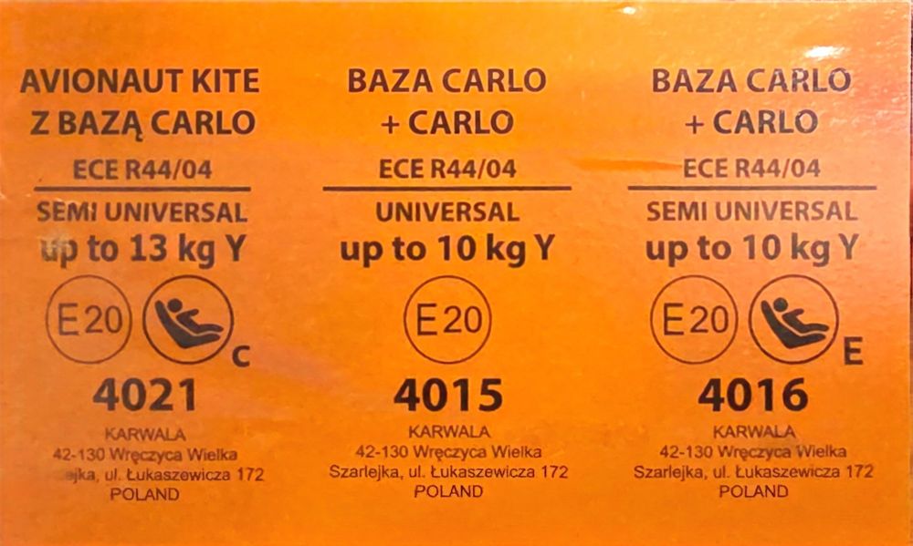 Кошница за кола Avionaut/Tutis Kite + IsoFix база Carlo + адаптери — пълен комплект