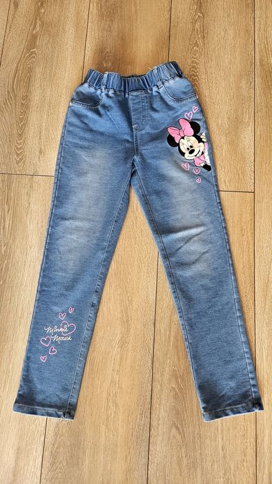 Colanți denim cu Minnie, mărime 128 (7-8 ani)