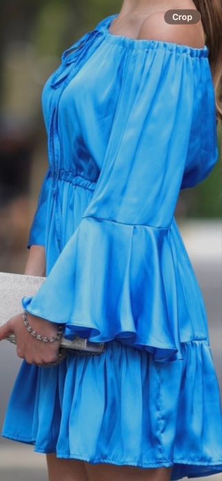 Стилна синя  рокля