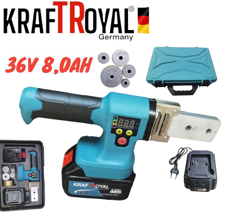 Акумулаторен ППР Поялник Лепачка за Полипропиленови Тръби 36V 5 глави