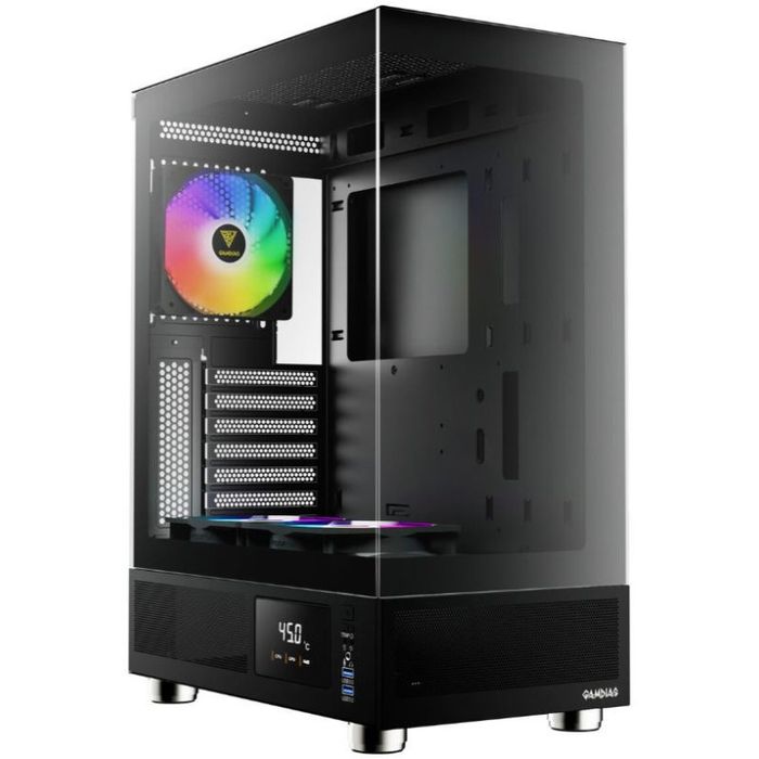 Carcasa PC Gamdias Atlas E1 Black, 3 ventilatoare, iluminare ARGB