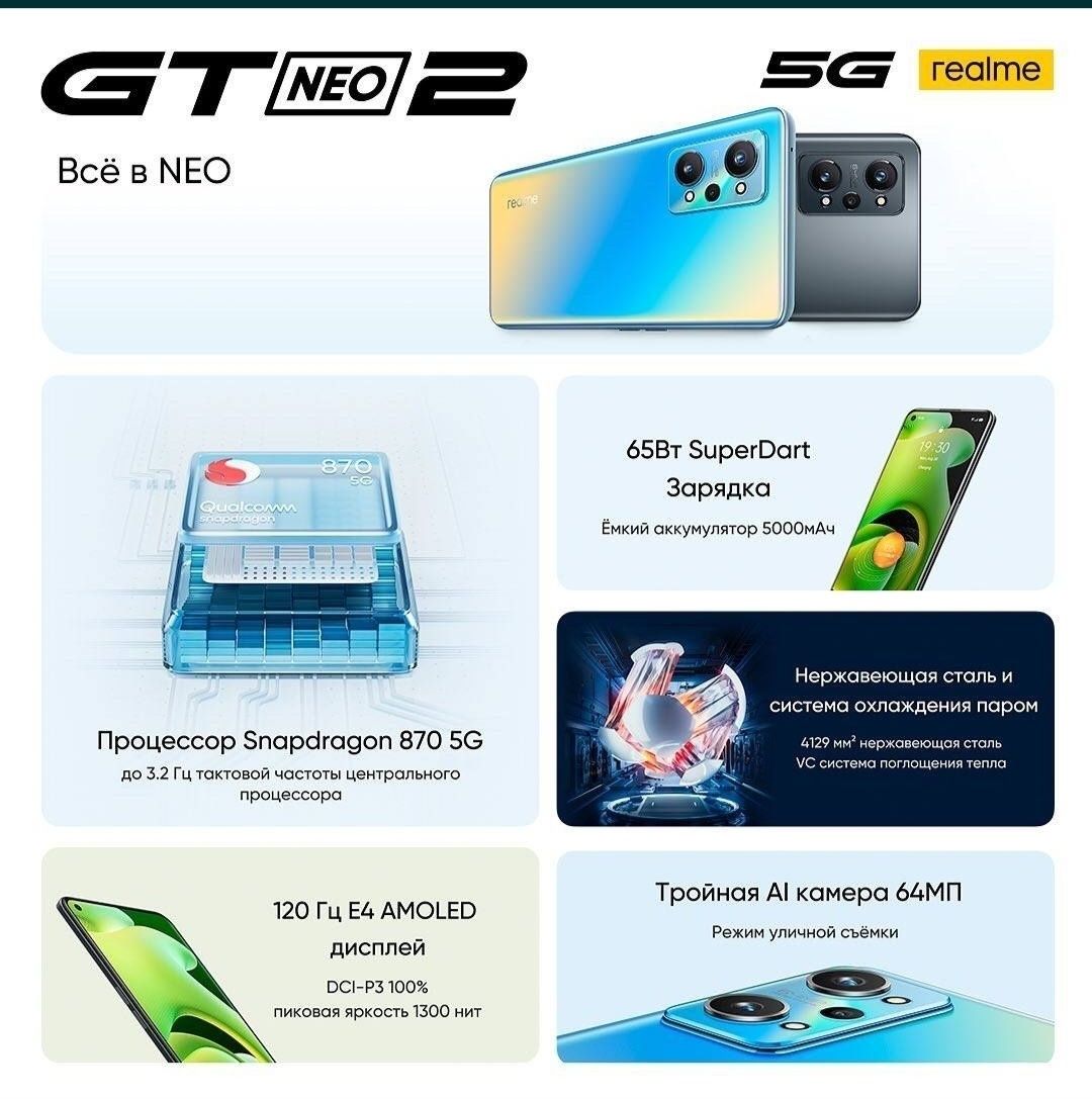 Realme GT Neo 2 12/256GB обмен iРhone 12 и выше. Доплата с меня: 4 000 000  сум - Мобильные телефоны Нукус на Olx