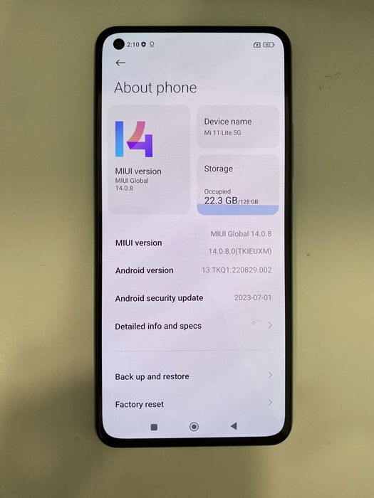 Xiaomi Mi 11 Lite 5G 128GB ID-XXL216