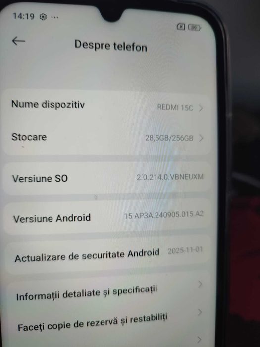 redmi 15C  256GB , 4GB , octa core 2000GHZ , 6000mAh