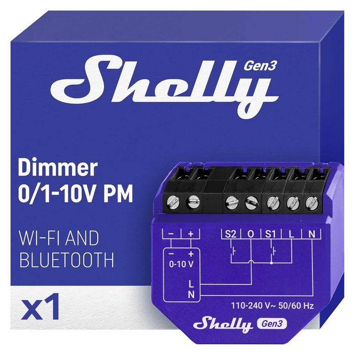 Смарт димер Shelly Dimmer 0/1-10V PM Gen3 4 броя