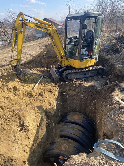 Servicii Miniexcavator - Sapaturi, fose, santuri, temelii