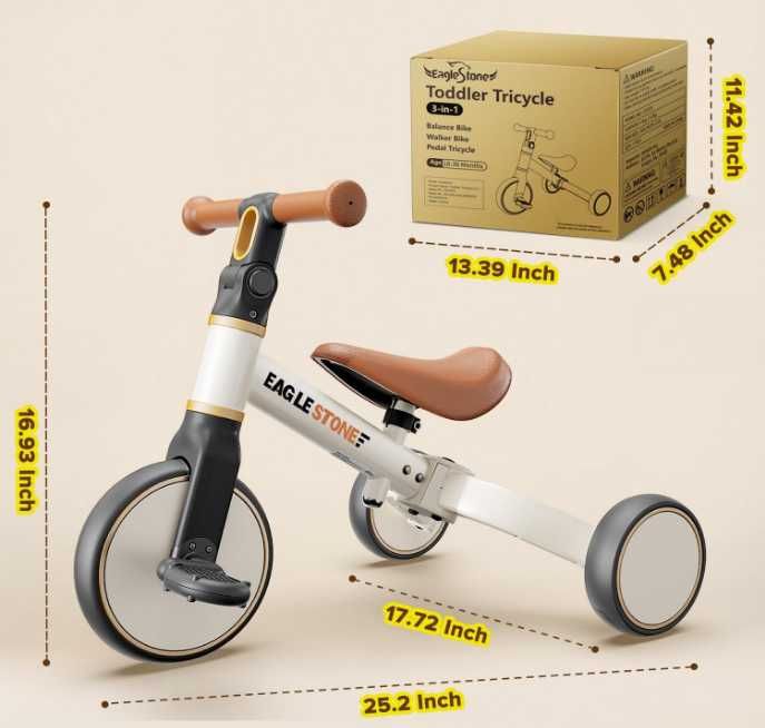 Детска триколка 3 в 1 EagleStone (1–4 г.) - балансиращ велосипед
