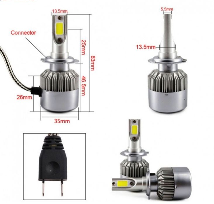 Kit set 2 becuri led auto C6 H7 3800lm 36W