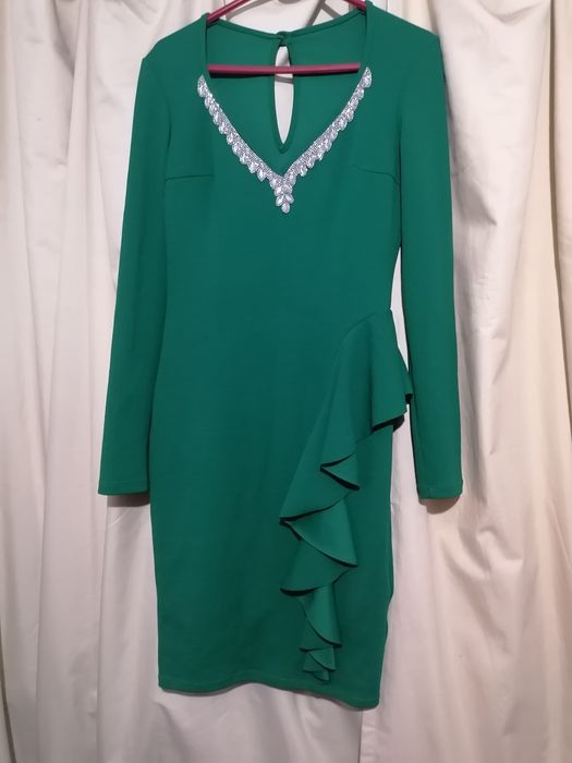 Rochie eleganta verde smarald, mărime M