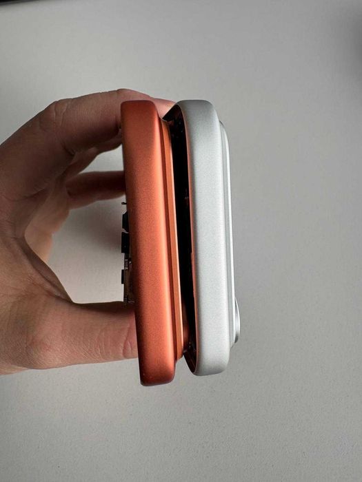 Carcasa originala iPhone 17 Pro Orange/ Silver original swap