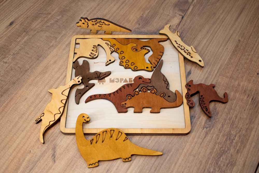 Дървен пъзел "Джурасик Парк"