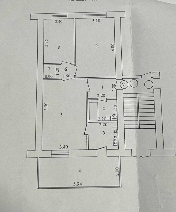 Ипотека есть Трехкомнатная рисовом базаре 70м2 3й этаж