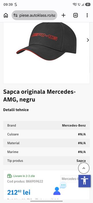 Sapca originala Mercedes AMG negru