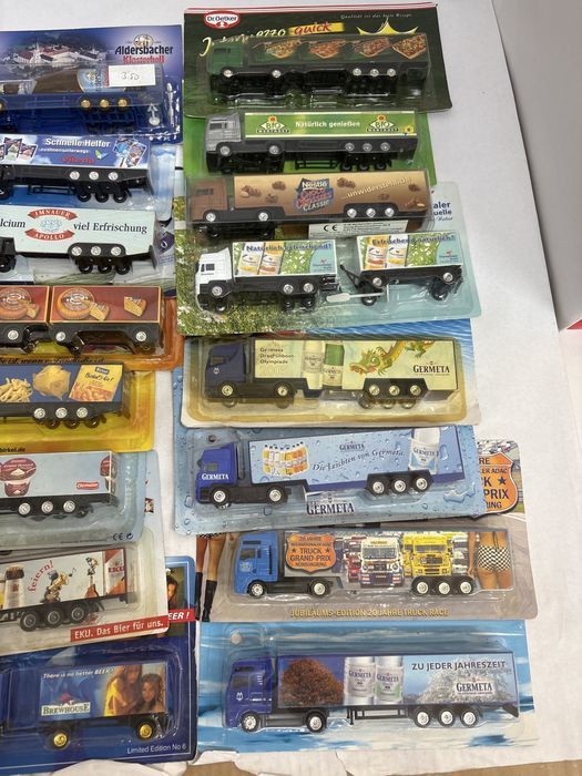 MAN machetă auto tir camion scara 1:87 HO diverse reclame  țiplă