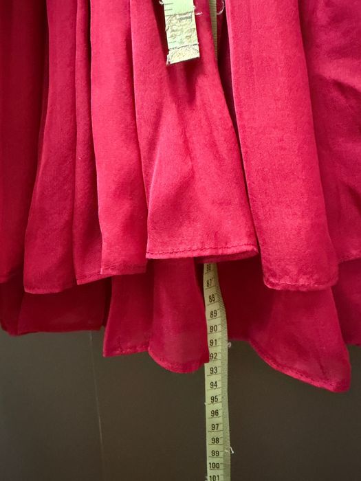 Rochie elegantă, voal satinat din mătase, culoare burgundy, mărimea S