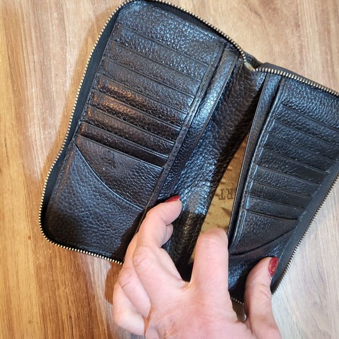 Естествена кожа органайзер карти и калъф за телефон