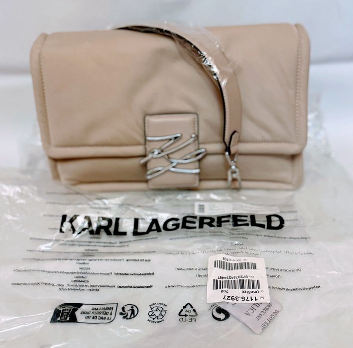 Оригинална Дамска чанта KARL LAGERFELD 231W3041 Бежов