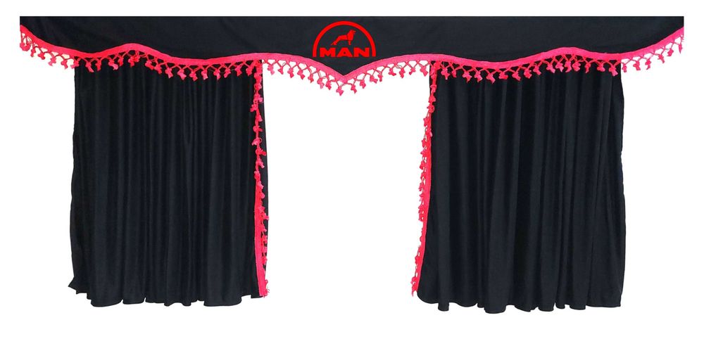 Комплект пердета за камион + кукички черни с червени пискюли