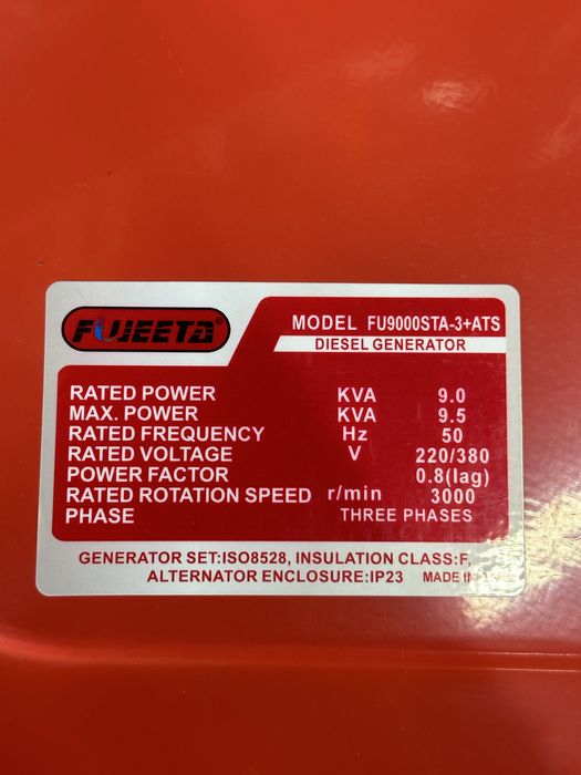 Generator генератор FUJEETA 9kw dizel