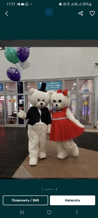 Мишка тедди на прокат