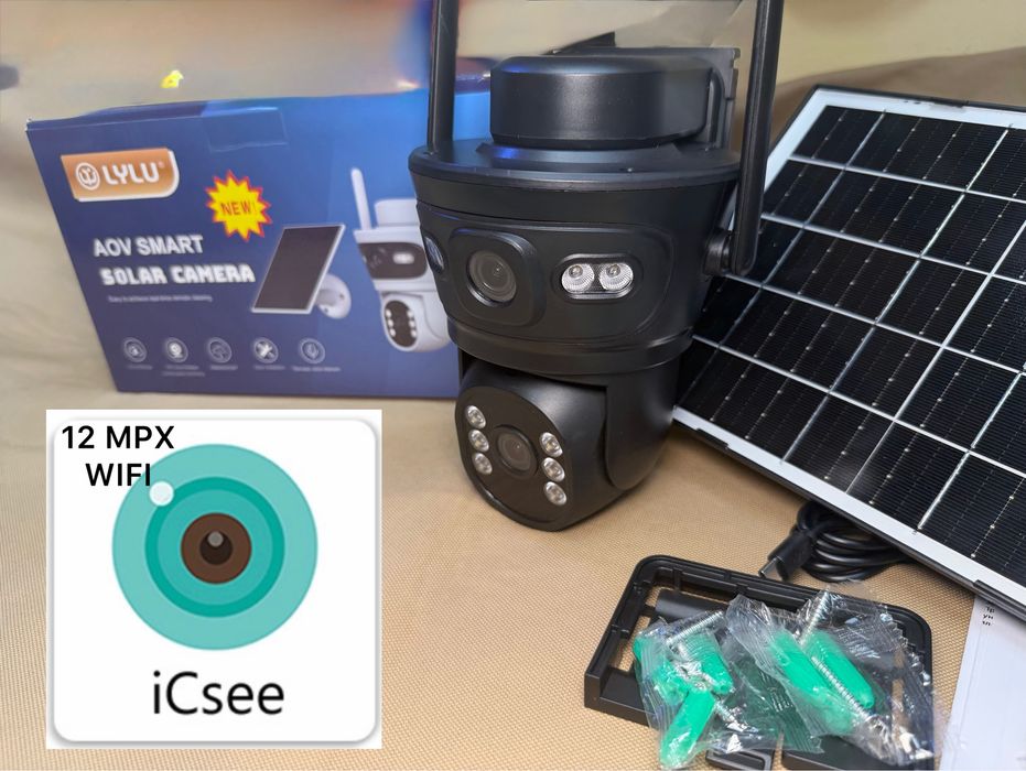 WiFi Соларна Двойна Камера LYLU  12 mpx 2026 последен модел безжична
