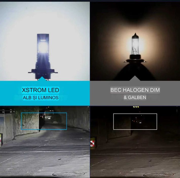 Set 2 Becuri Led  180w  alb 6000k H1 H4 H7 H11 HB3 HB4 9012