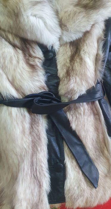 Дамско зимно яке естествена кожа и косъм