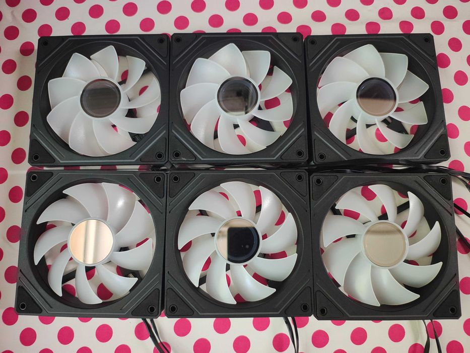 6 X Cooler Ventilator Acegeek ARGB PWM Infinity Mirror Black 120mm.