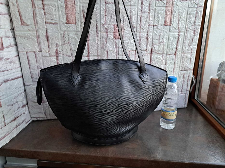 дамска чанта,Louis Vuitton черна кожена чанта-естествена кожа