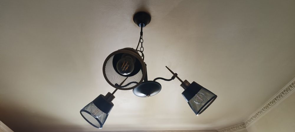 Lustra 3 brate negru cu auriu