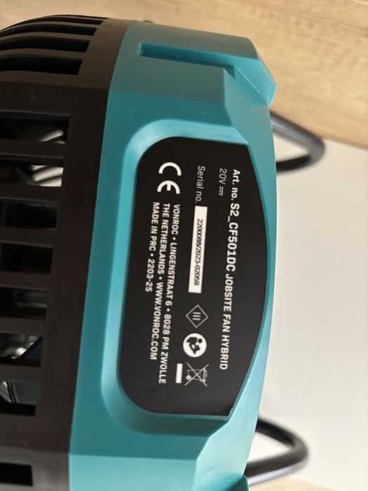 Акумулаторен вентилатор VONROC