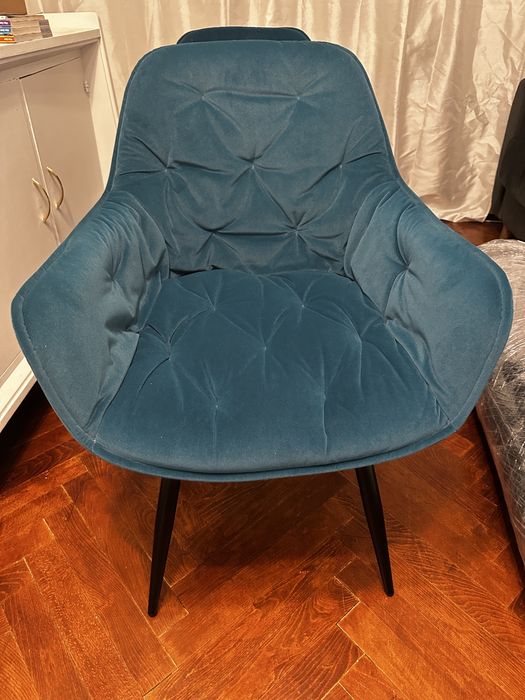 2 scaune catifea turcoaz