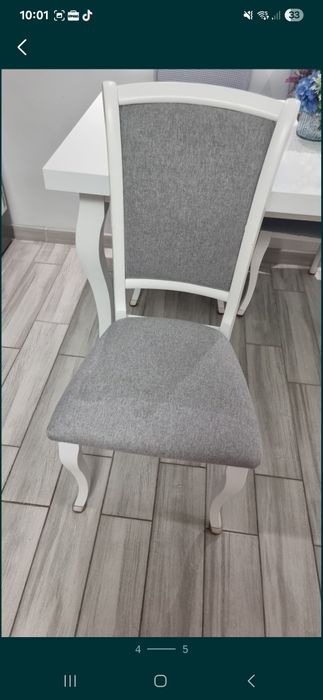 Set masa cu scaune culoare alba