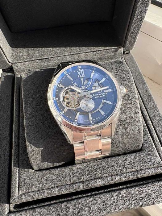 Японские часы Orient Star полускелетон. SDK05002D0