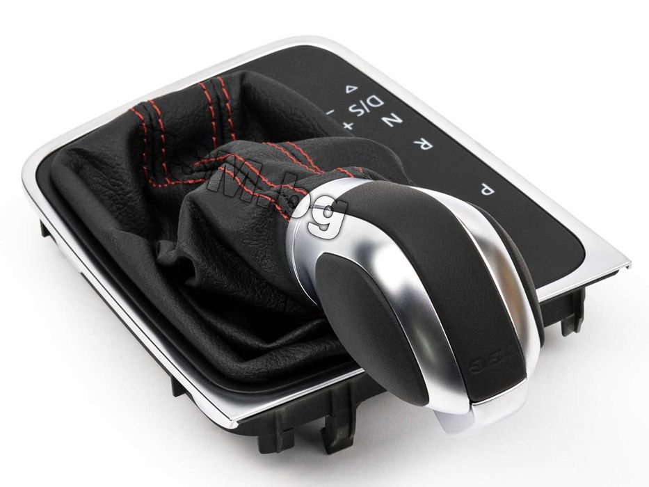 Кожена Топка Скоростен Лост с Маншон и Рамка Конзола с Електроника за VW GOLF 7 DSG Автоматик Голф VII TDI GTI GTD R-Line 4Motion Alltrack Hatchback