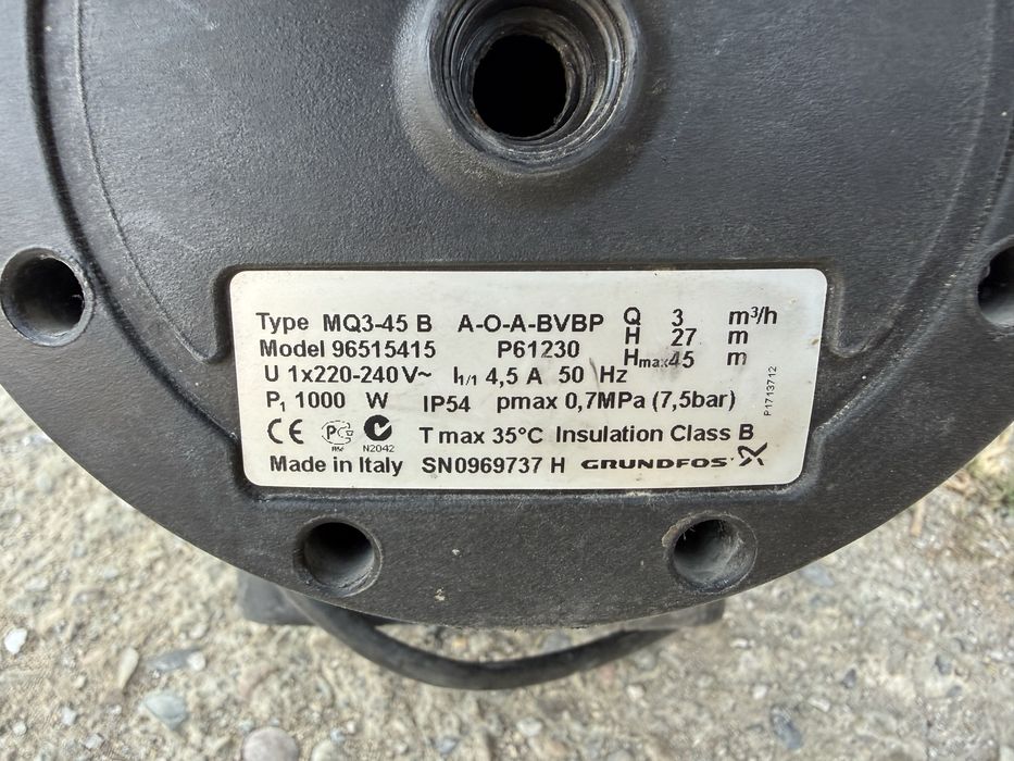 * GRUNDFOS MQ3-45B водяной насос оригинал Италия в хорошем состоянии