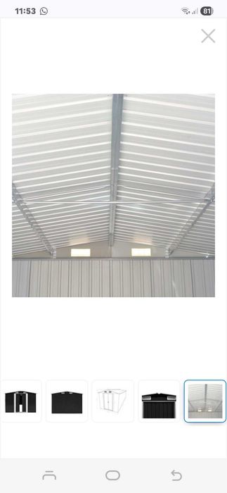 Sopron de gradina vidaXL, 257x580x181 cm, gri, metal