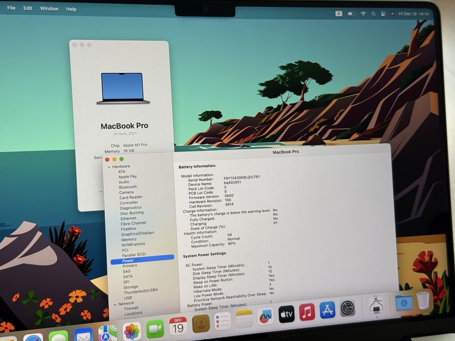 Като Нов  Macbook Pro 14’ M1 Pro 2021/16GB Ram/512GB SSD