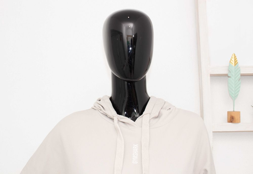 Gymshark Pause Cropped Hoodie дамски суичър рипсен овърсайз бежов S