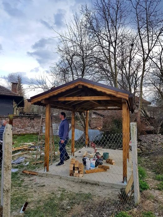 Дървени навеси тераси софия беседки козирка пергула софия