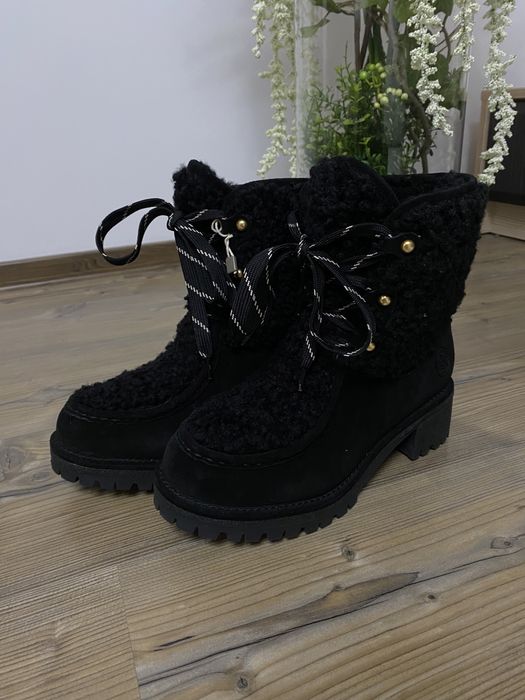 Ghete TORY BURCH din piele și blană naturală mar 39 / 40