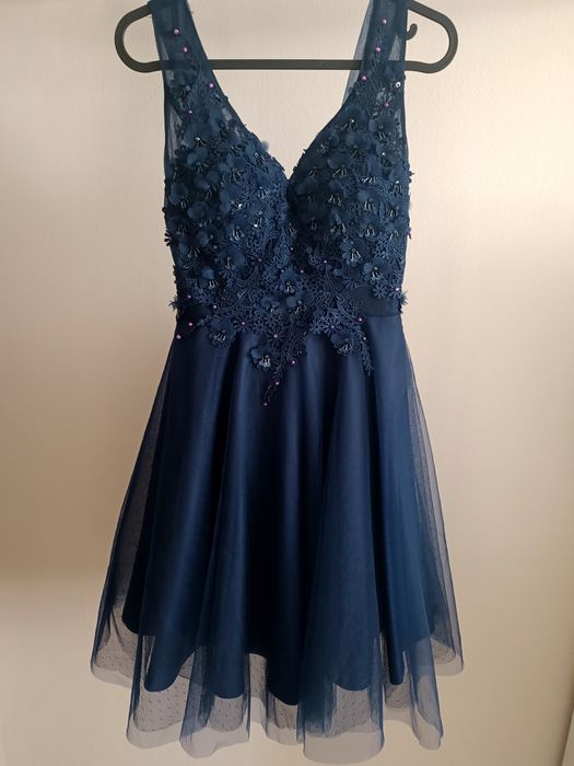 Официална рокля с тюл, размер S