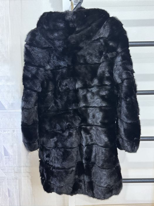 Норковая шуба с капюшоном