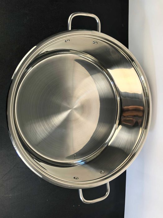 Cratita inox 40x16 cm 20 litri cu capac sticla 340 lei